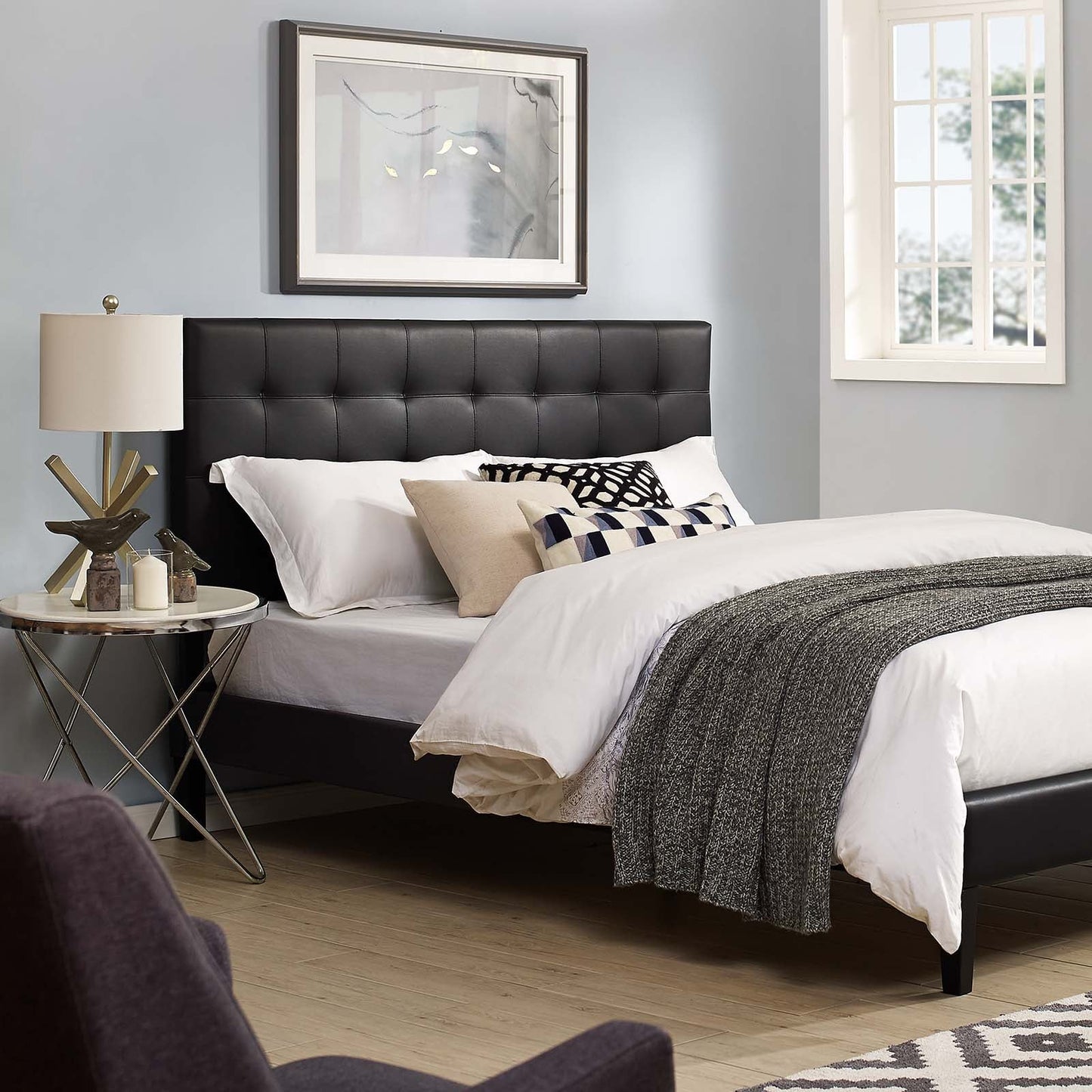 Modway Paisley Tufted King and California King Upholstered Faux Leather Headboard | Headboards | Modishstore