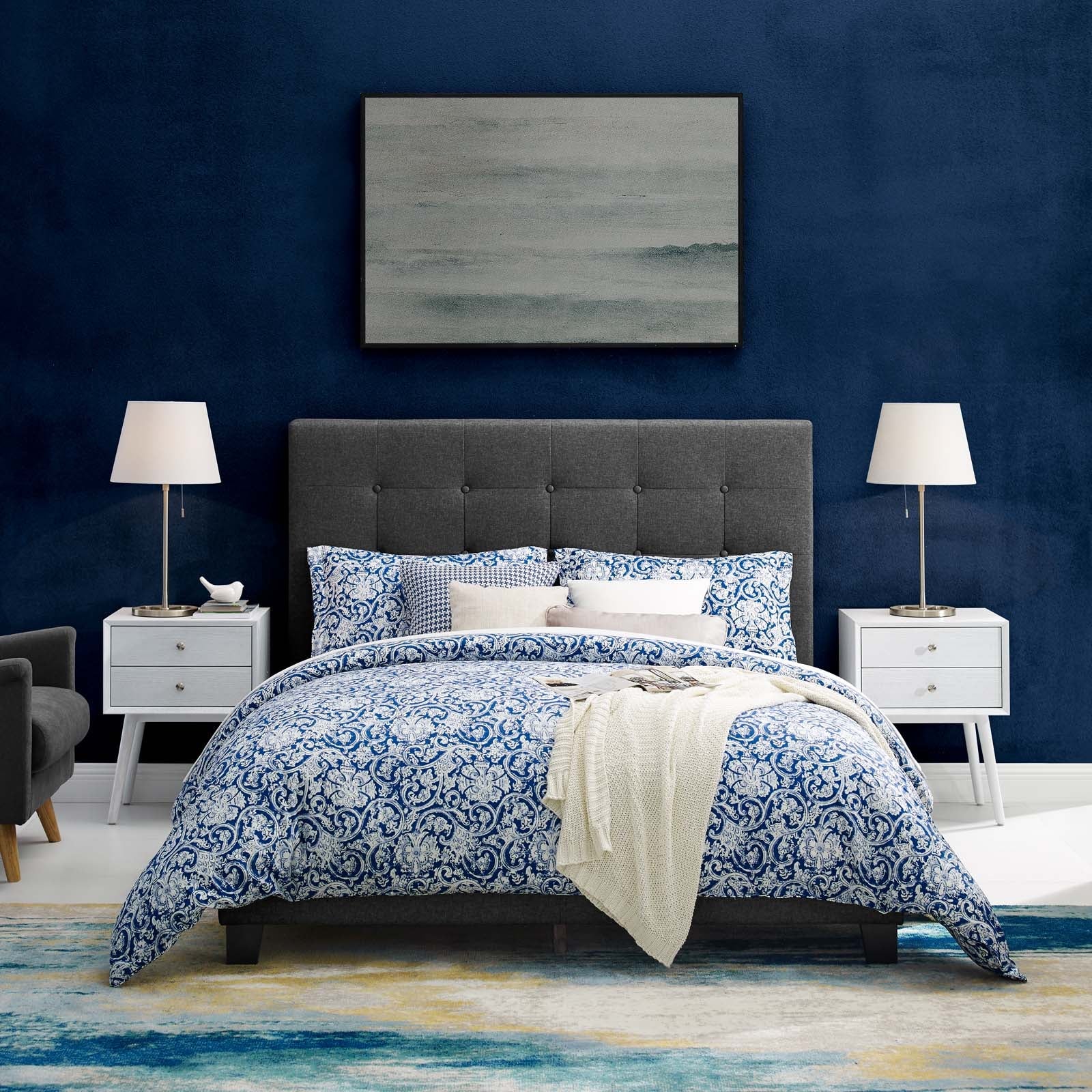 Modway Melanie Twin Tufted Button Upholstered Fabric Platform Bed | Beds | Modishstore-3