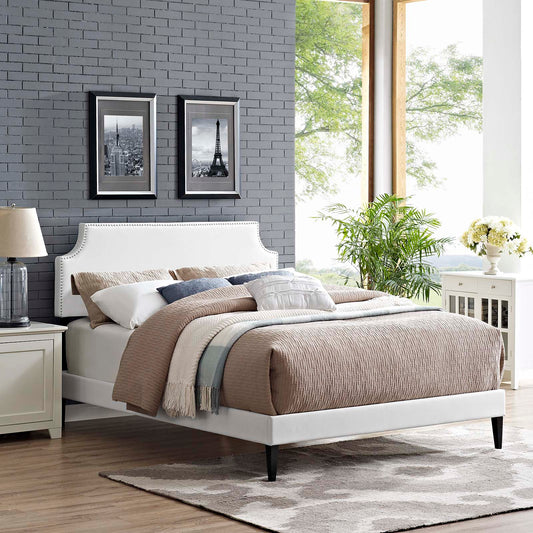 Modway Corene Queen Vinyl Platform Bed with Squared Tapered Legs | Beds | 