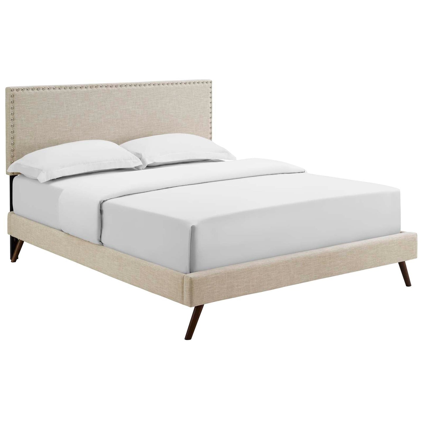 Macie Queen Fabric Platform Bed with Round Splayed Legs By Modway - MOD-5963 | Beds