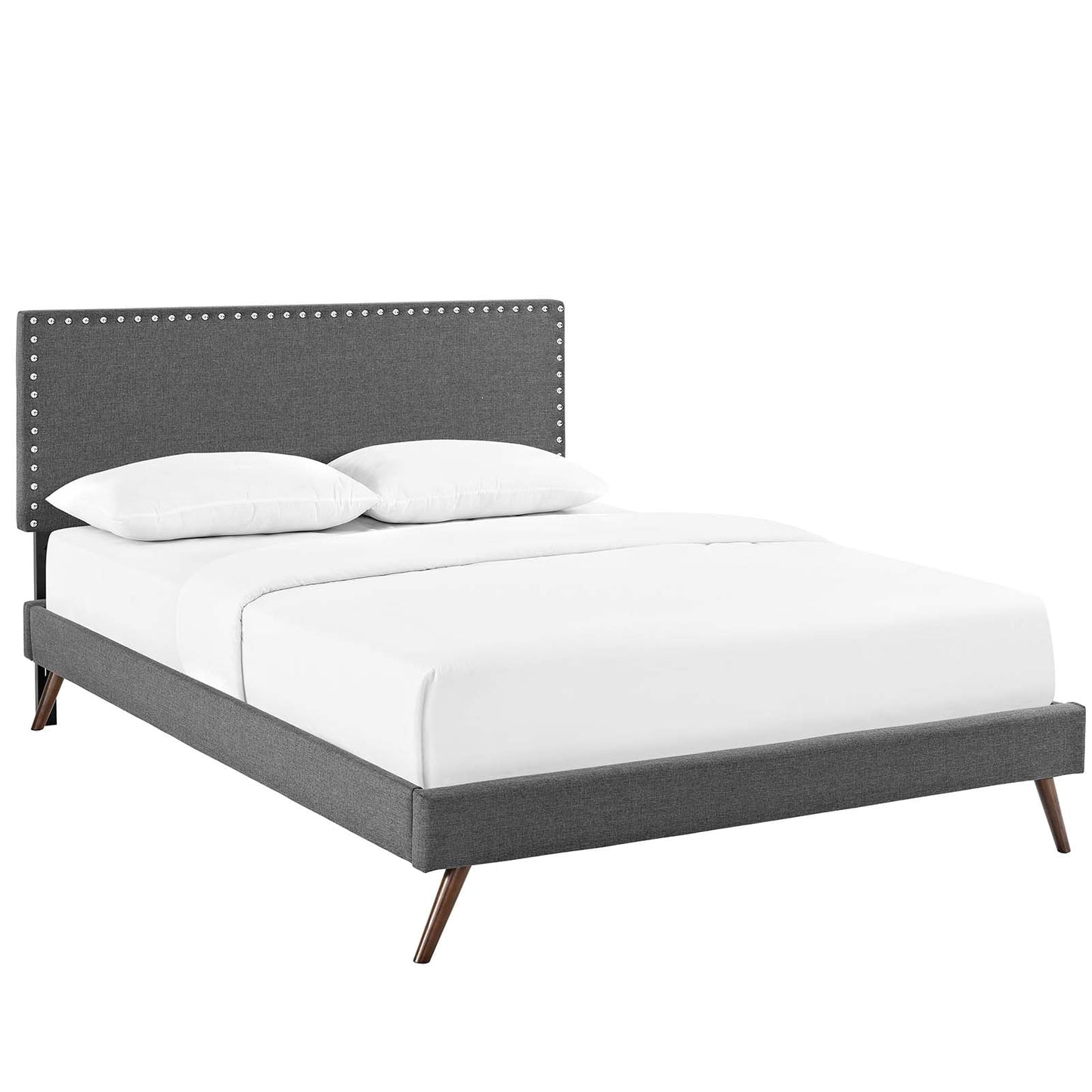 Macie Queen Fabric Platform Bed with Round Splayed Legs By Modway - MOD-5963 | Beds - 2