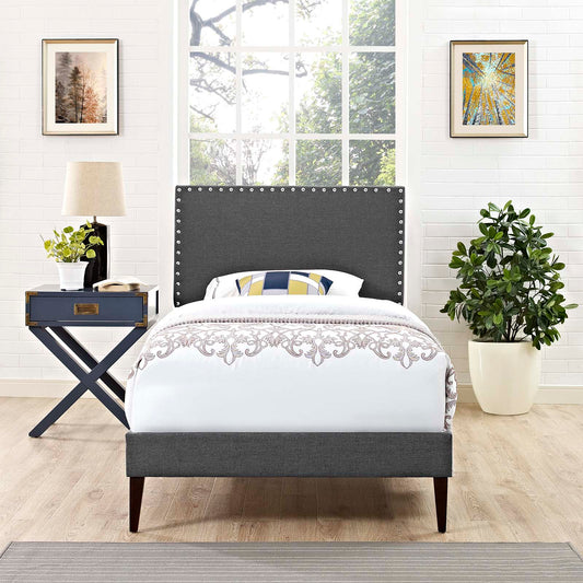 Macie Twin Fabric Platform Bed with Squared Tapered Legs By Modway - MOD-5967 | Beds