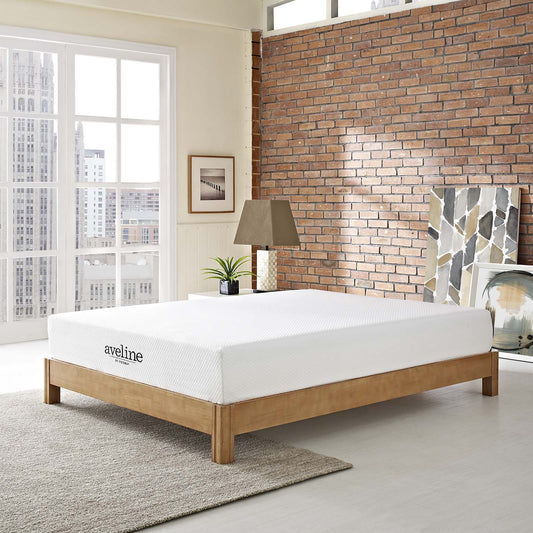 Modway Aveline 10" California King Gel Memory Foam Mattress White | Mattresses