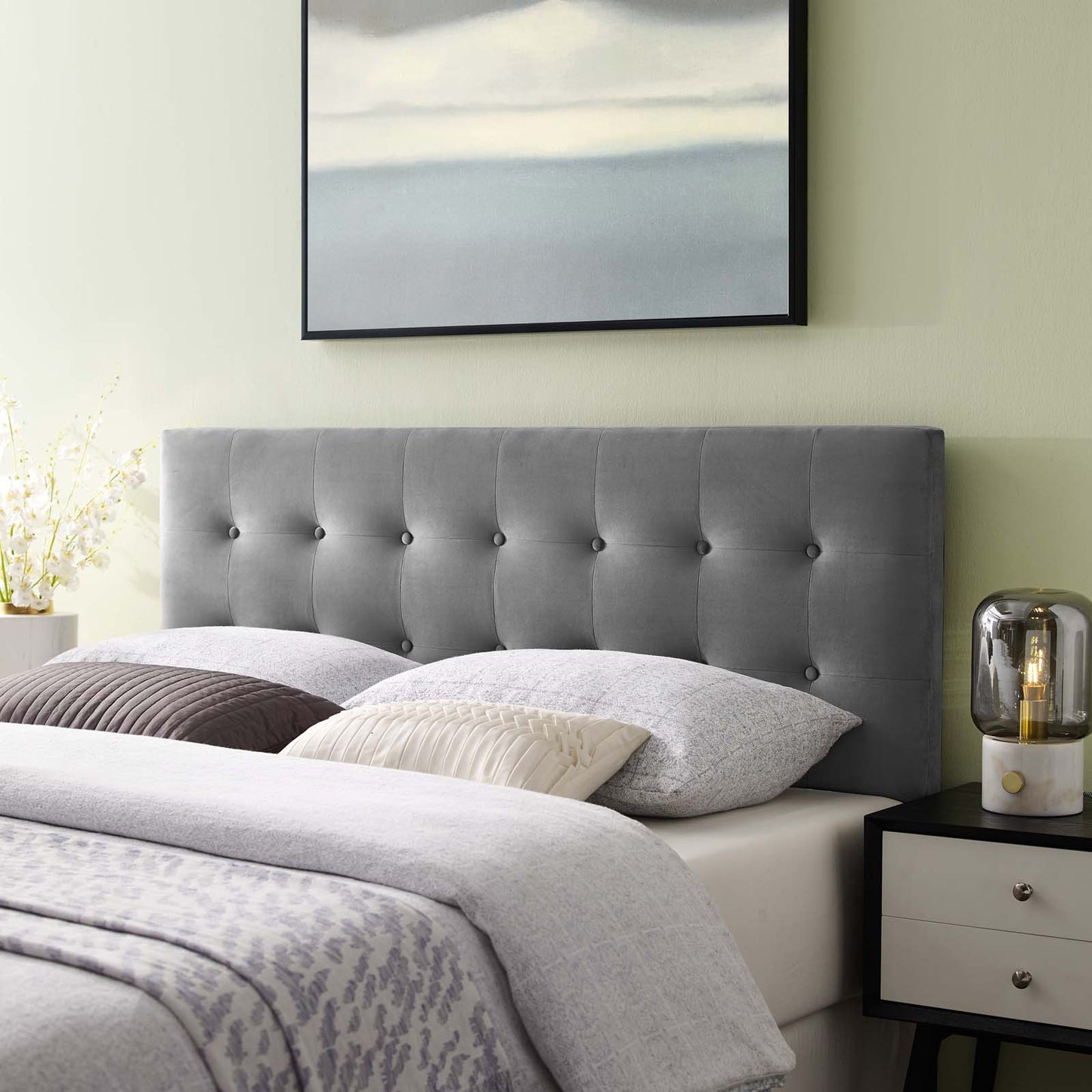 Modway Emily Queen Biscuit Tufted Performance Velvet Headboard | Headboards