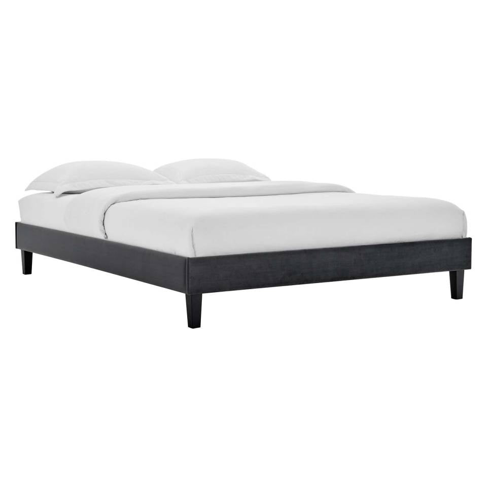 Modway Reign King Performance Velvet Platform Bed Frame | Beds | Modishstore