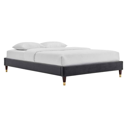 Modway Harlow Twin Performance Velvet Platform Bed Frame | Beds