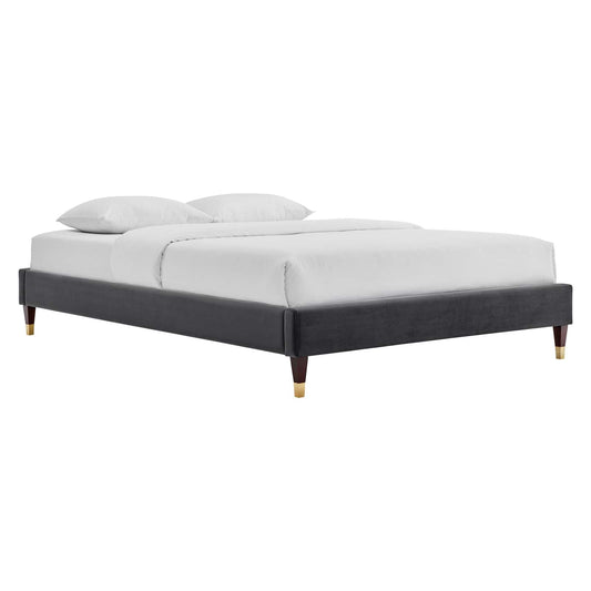 Modway Harlow Queen Performance Velvet Platform Bed Frame | 