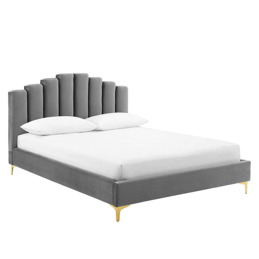 Modway Olivia Queen Performance Velvet Platform Bed | Beds | Modishstore-3