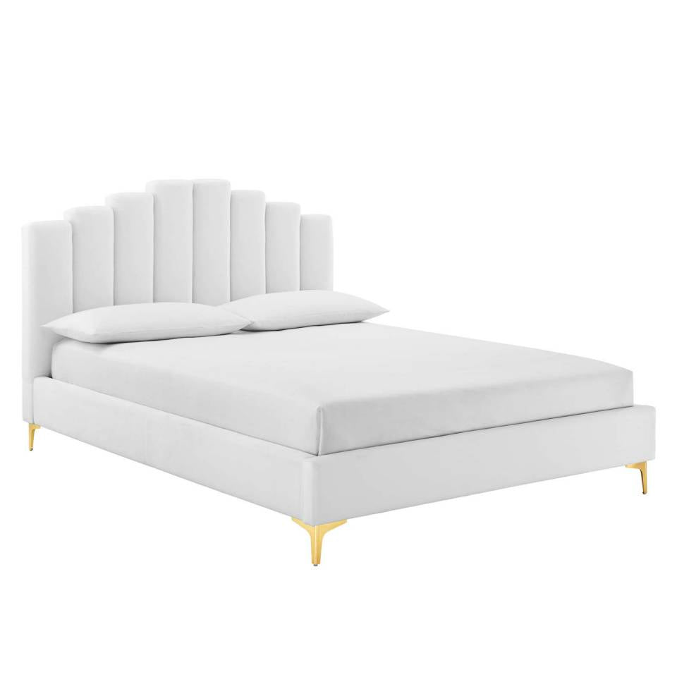 Modway Olivia Queen Performance Velvet Platform Bed | Beds | Modishstore-2