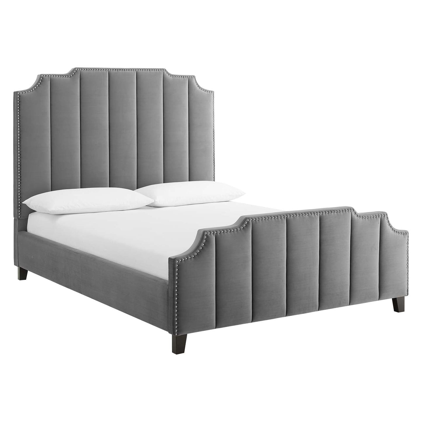 Lucille Queen Performance Velvet Platform Bed By Modway - MOD-6281 | Beds