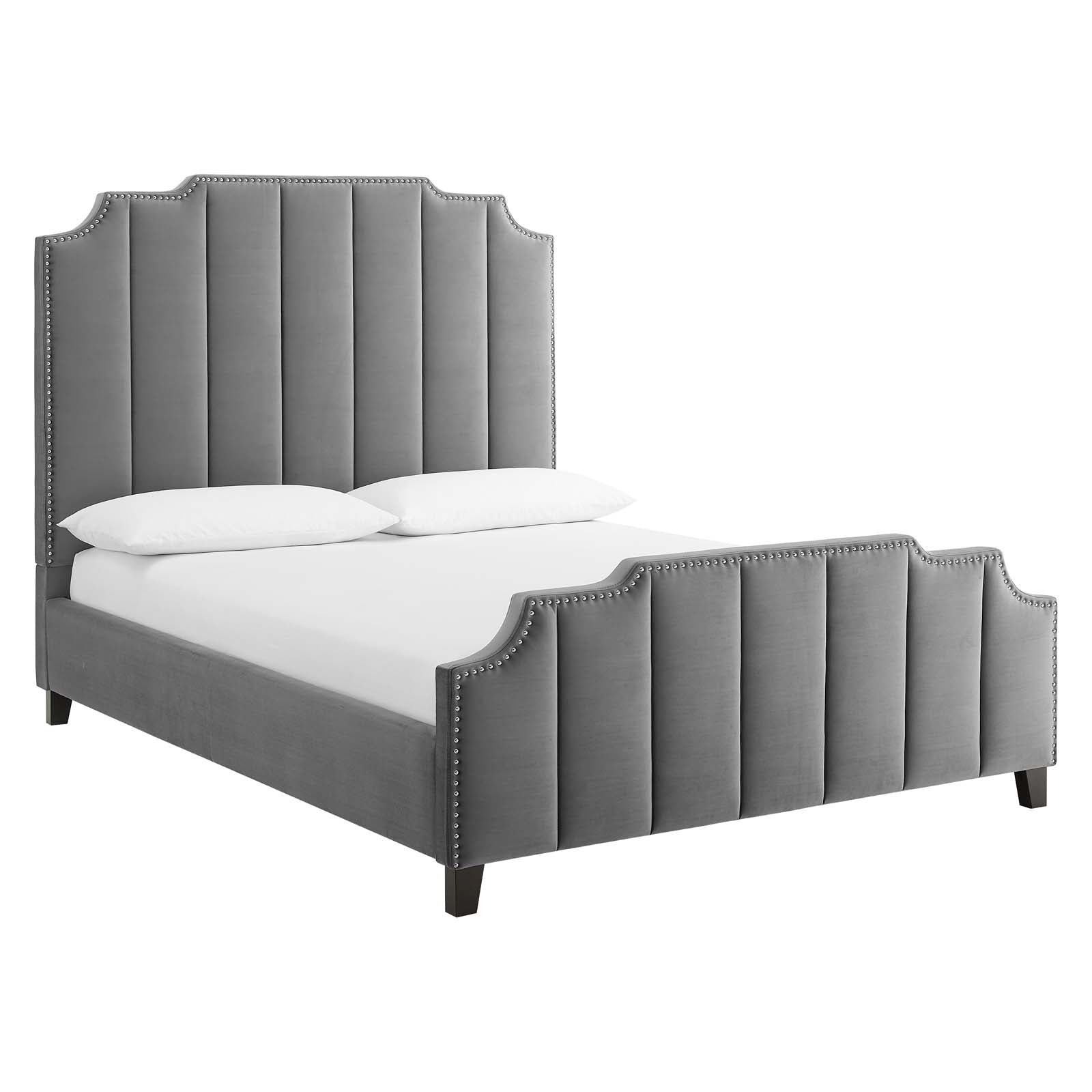 Lucille Queen Performance Velvet Platform Bed By Modway - MOD-6281 | Beds