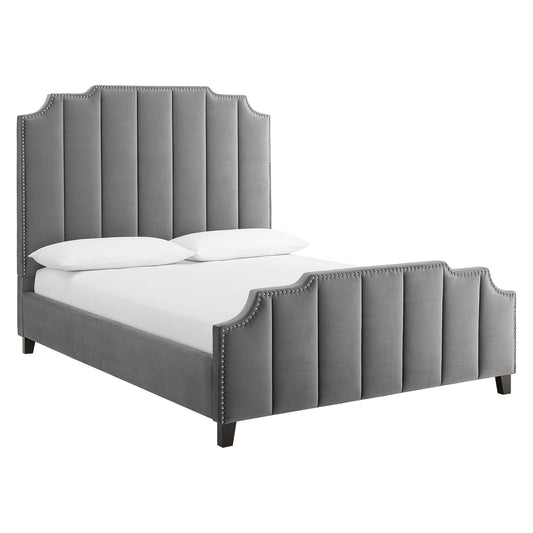 Lucille Queen Performance Velvet Platform Bed By Modway - MOD-6281 | Beds