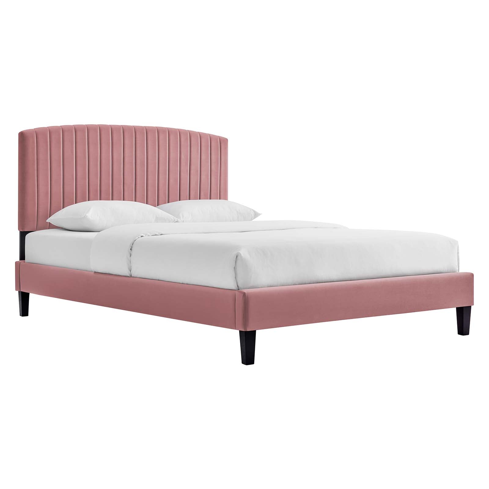 Alessi Performance Velvet Queen Platform Bed By Modway - MOD-6283-CHA | Beds |  Modishstore - 2