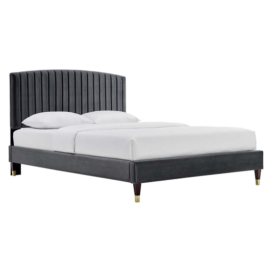 Alessi Performance Velvet Queen Platform Bed By Modway - MOD-6284-CHA | Beds |  Modishstore