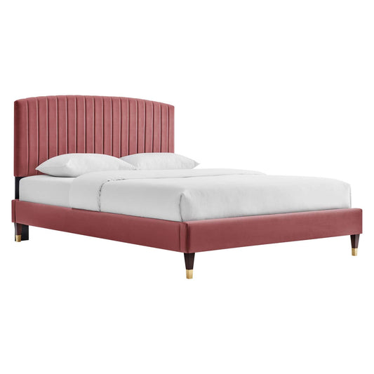 Alessi Performance Velvet Queen Platform Bed By Modway - MOD-6284-CHA | Beds |  Modishstore - 2