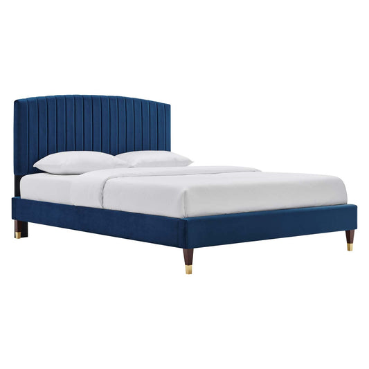 Alessi Performance Velvet Queen Platform Bed By Modway - MOD-6284-CHA | Beds |  Modishstore - 3