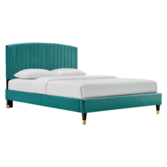 Alessi Performance Velvet Queen Platform Bed By Modway - MOD-6284-CHA | Beds |  Modishstore - 4