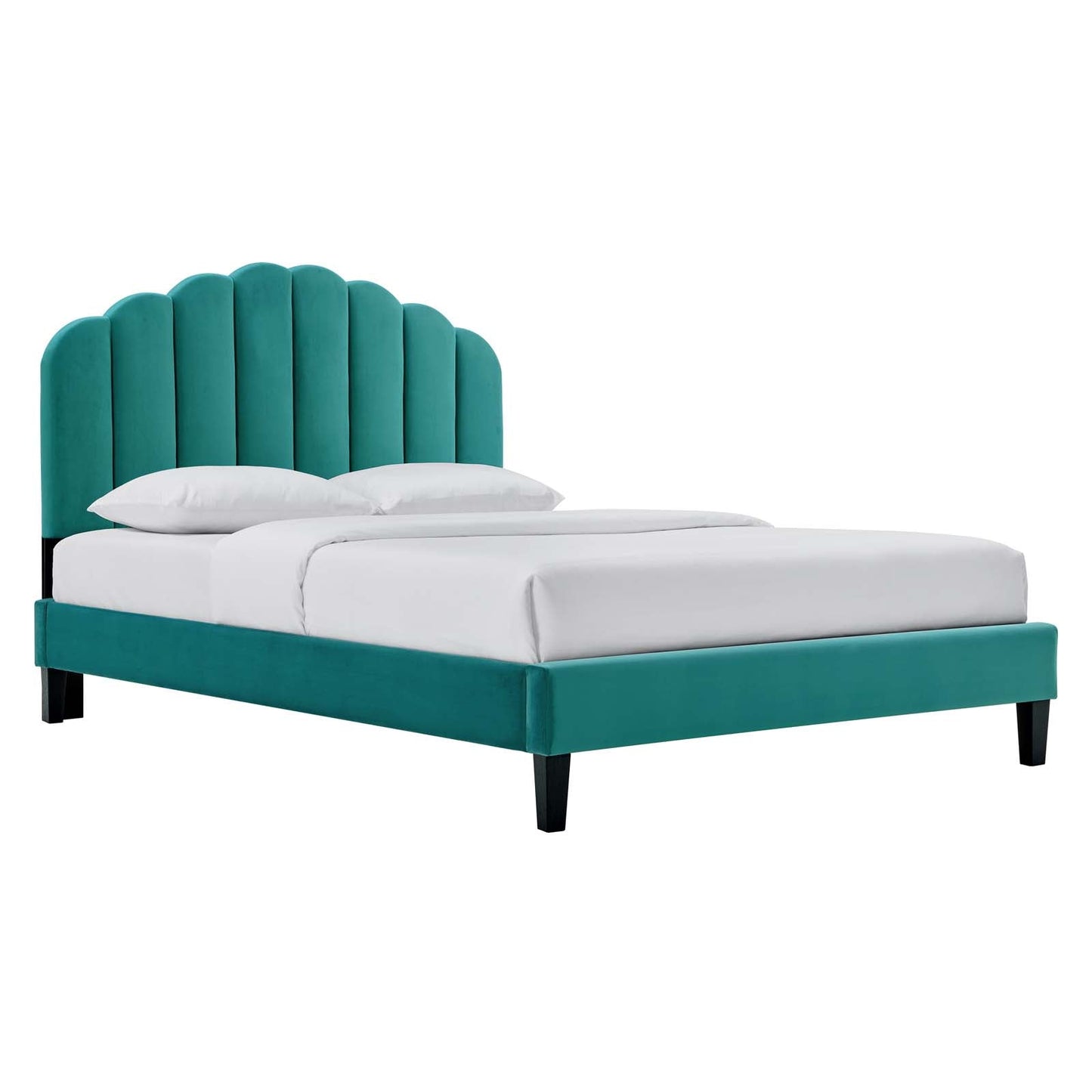 Daisy Performance Velvet Queen Platform Bed By Modway - MOD-6287-CHA | Beds |  Modishstore - 7