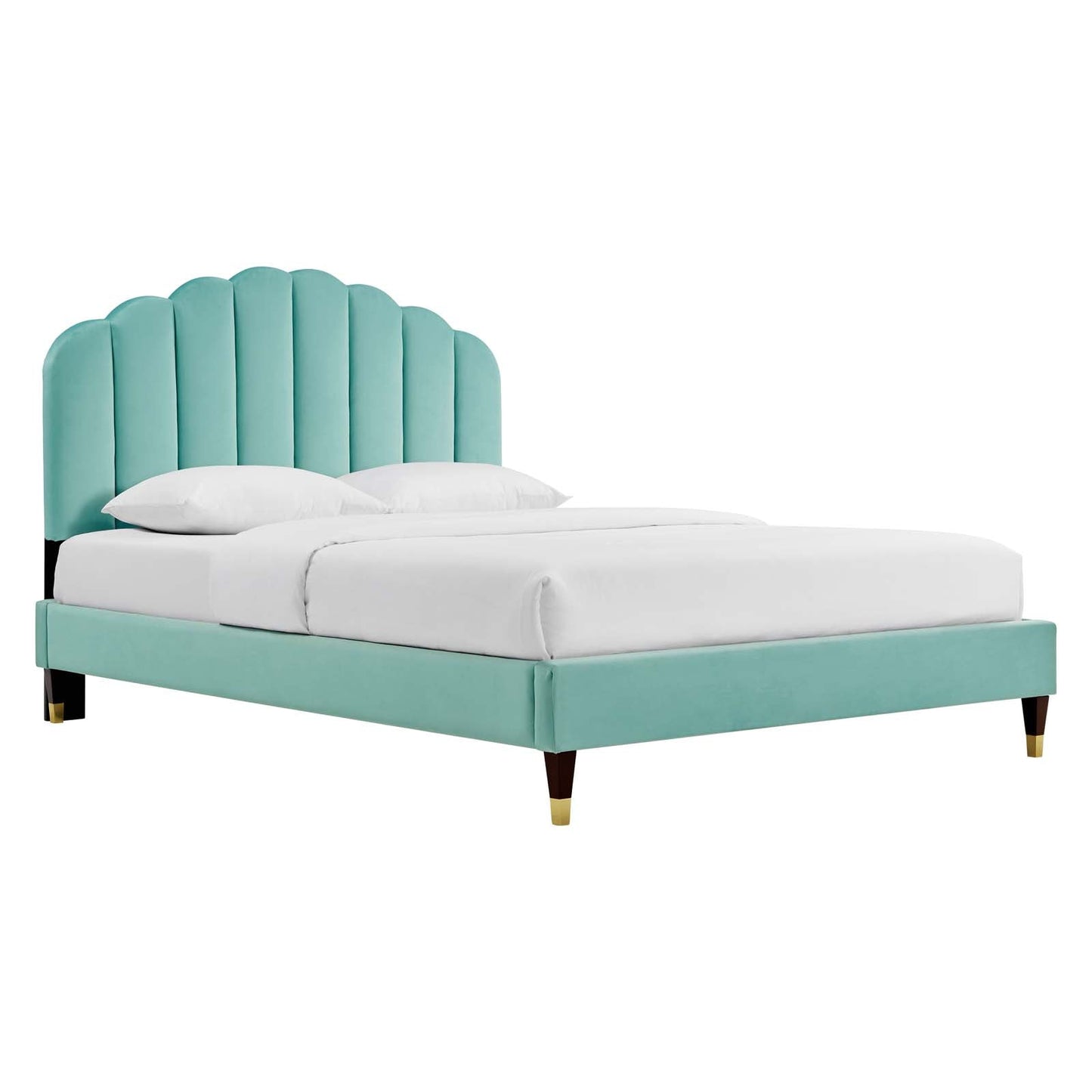 Daisy Performance Velvet Queen Platform Bed By Modway - MOD-6288-CHA | Beds |  Modishstore - 4