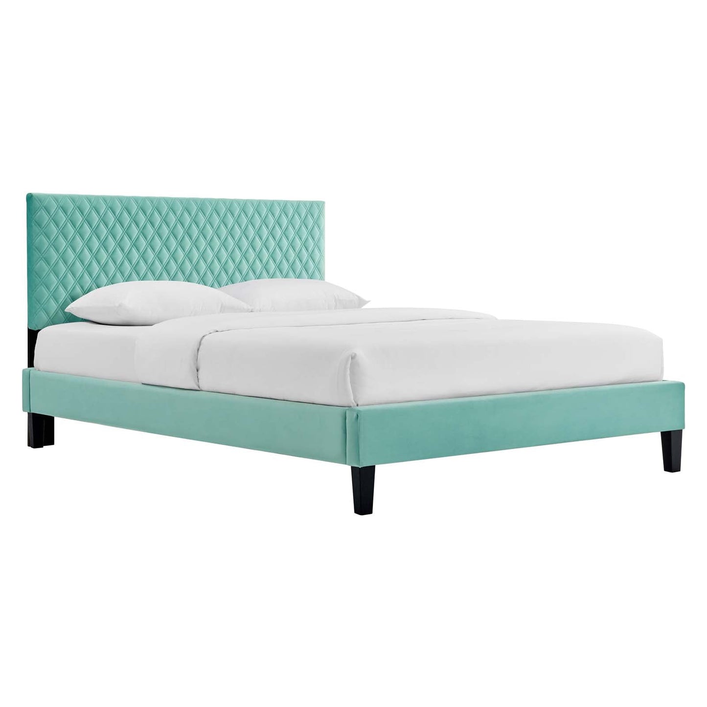 Garcelle Performance Velvet Queen Platform Bed By Modway - MOD-6289-CHA | Beds |  Modishstore - 4