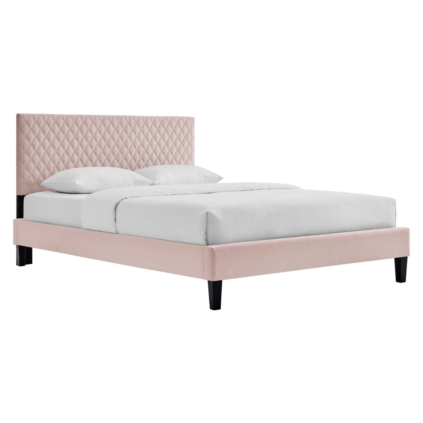 Garcelle Performance Velvet Queen Platform Bed By Modway - MOD-6289-CHA | Beds |  Modishstore - 6