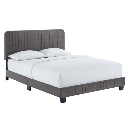 Modway Celine Channel Tufted Performance Velvet Queen Platform Bed | Beds | 