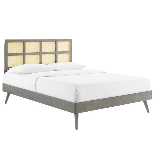 Modway Sidney Cane and Wood Queen Platform Bed With Splayed Legs | Beds | Modishstore-2