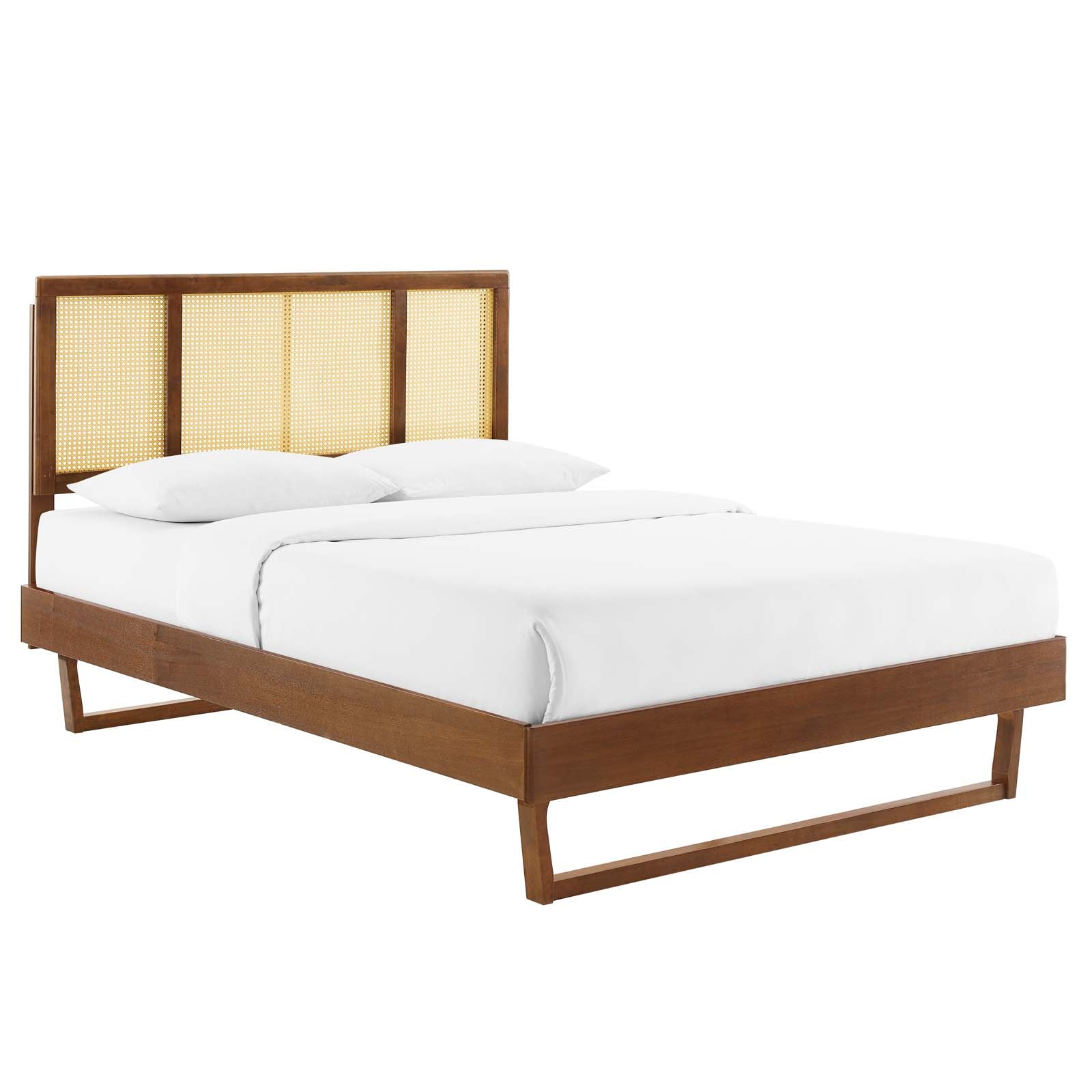 Modway Kelsea Cane and Wood Queen Platform Bed With Angular Legs | Beds | Modishstore-5