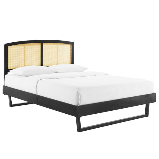 Sierra Cane and Wood Queen Platform Bed With Angular Legs By Modway | Beds | Modishstore-2