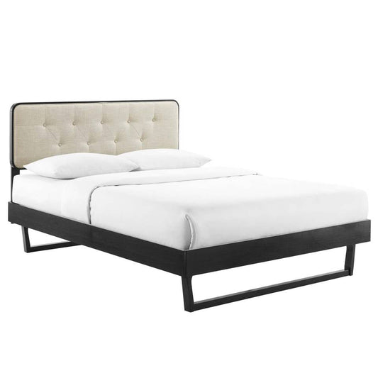Modway Bridgette Queen Wood Platform Bed With Angular Frame | Beds
