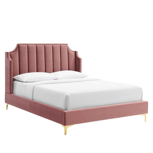 Modway Daniella Performance Velvet Queen Platform Bed | 