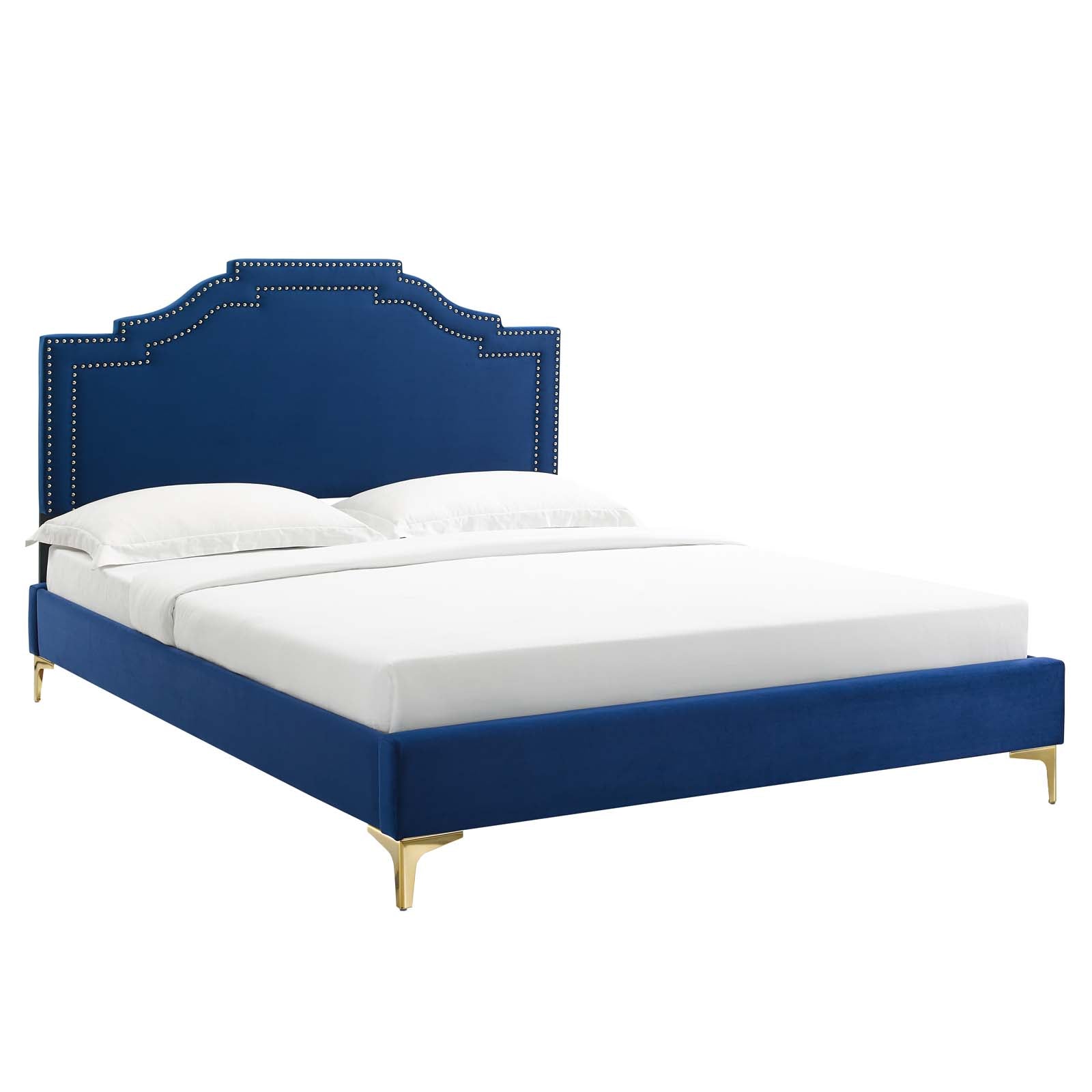 Adelaide Performance Velvet Queen Platform Bed By Modway - MOD-6580 | Beds - 5