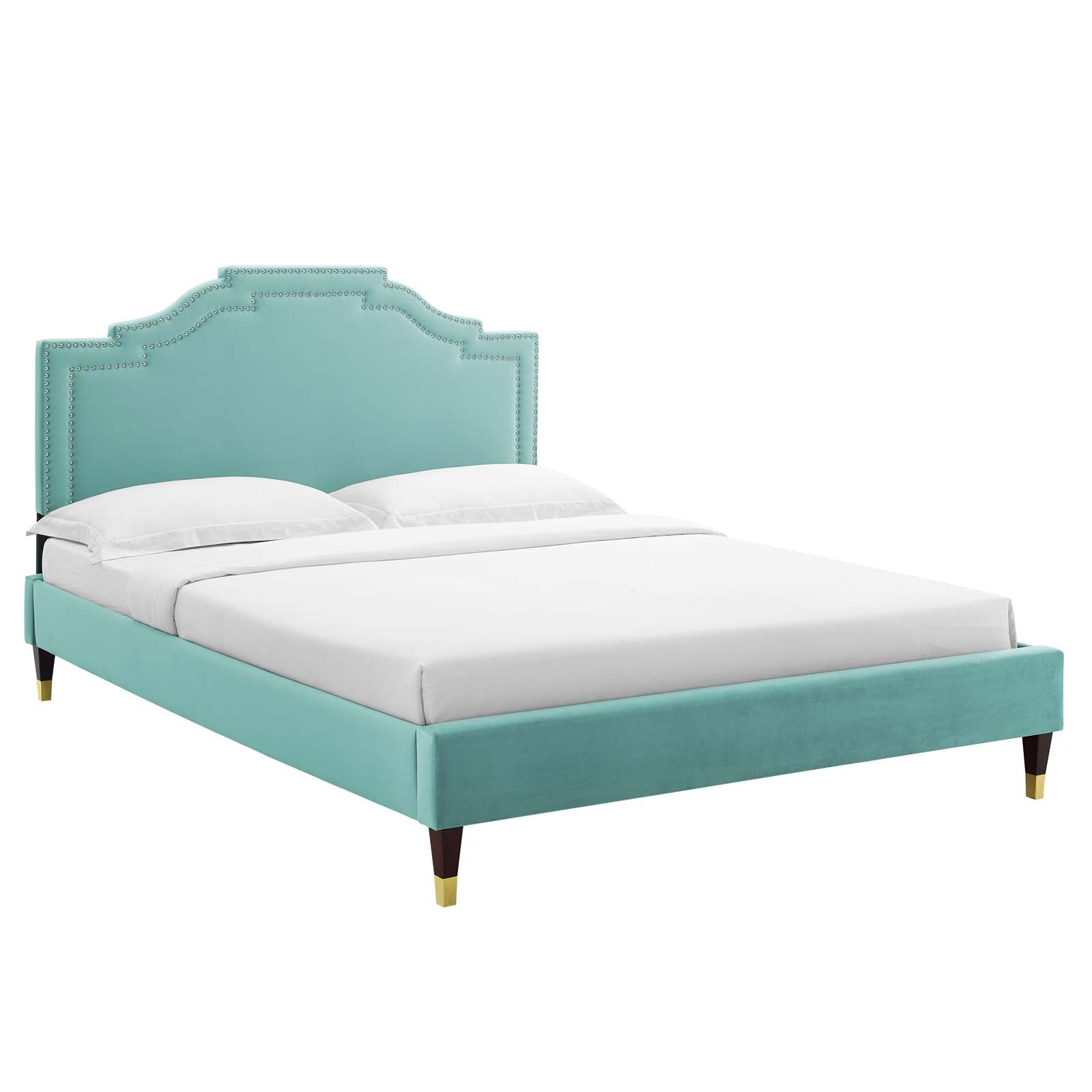 Adelaide Performance Velvet Queen Platform Bed By Modway - MOD-6581 | Beds - 4