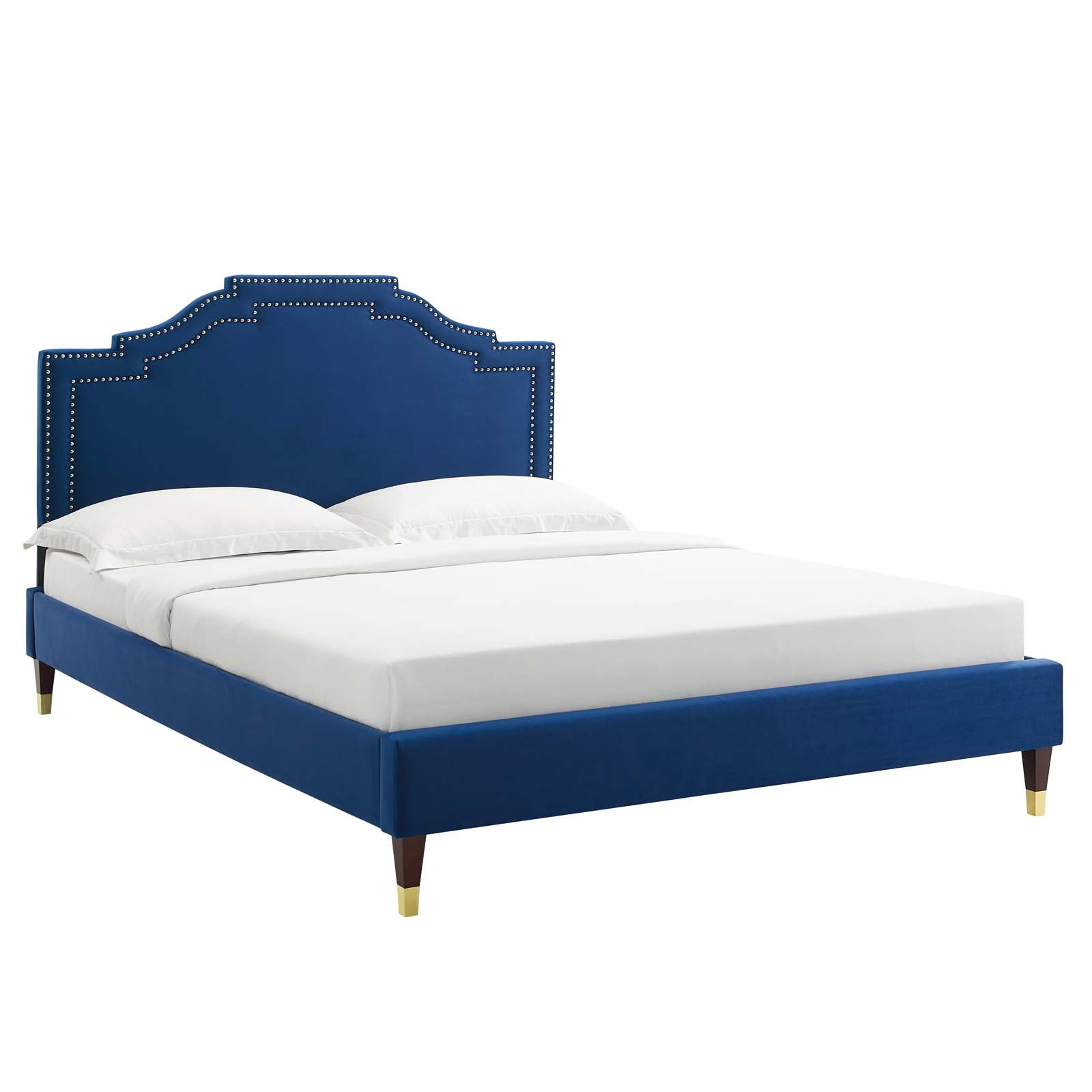 Adelaide Performance Velvet Queen Platform Bed By Modway - MOD-6581 | Beds - 5