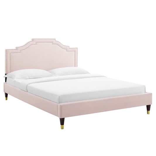 Adelaide Performance Velvet Queen Platform Bed By Modway - MOD-6581 | Beds - 6