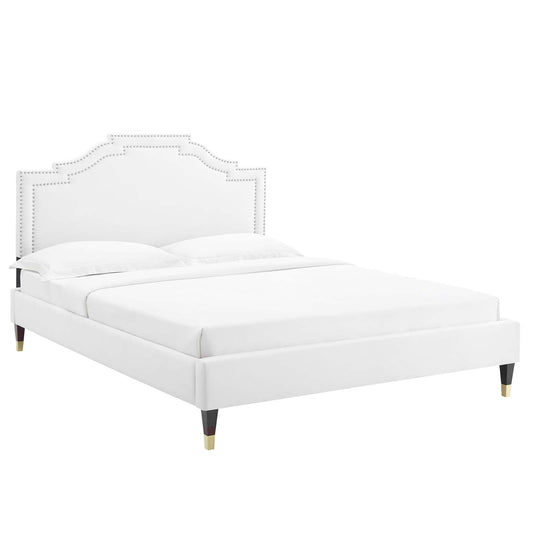 Adelaide Performance Velvet Queen Platform Bed By Modway - MOD-6581 | Beds - 8