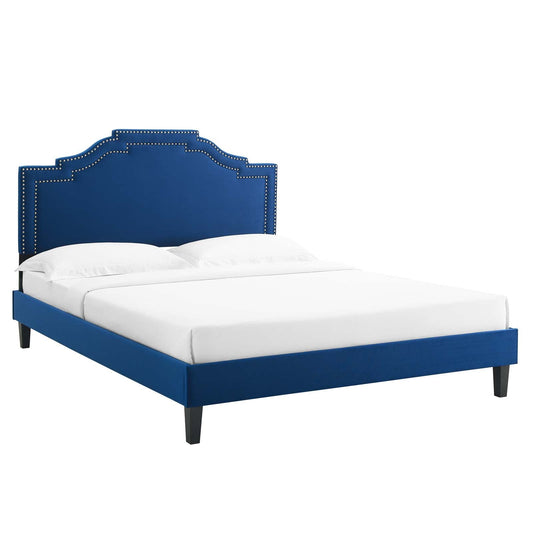 Adelaide Performance Velvet Queen Platform Bed By Modway - MOD-6582 | Beds - 5