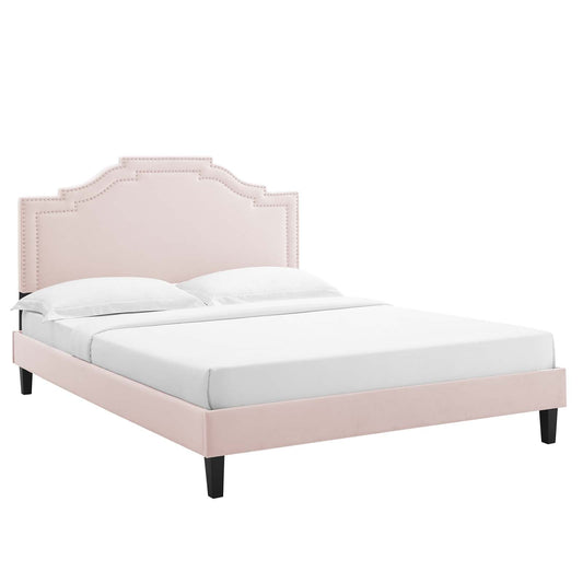 Adelaide Performance Velvet Queen Platform Bed By Modway - MOD-6582 | Beds - 6