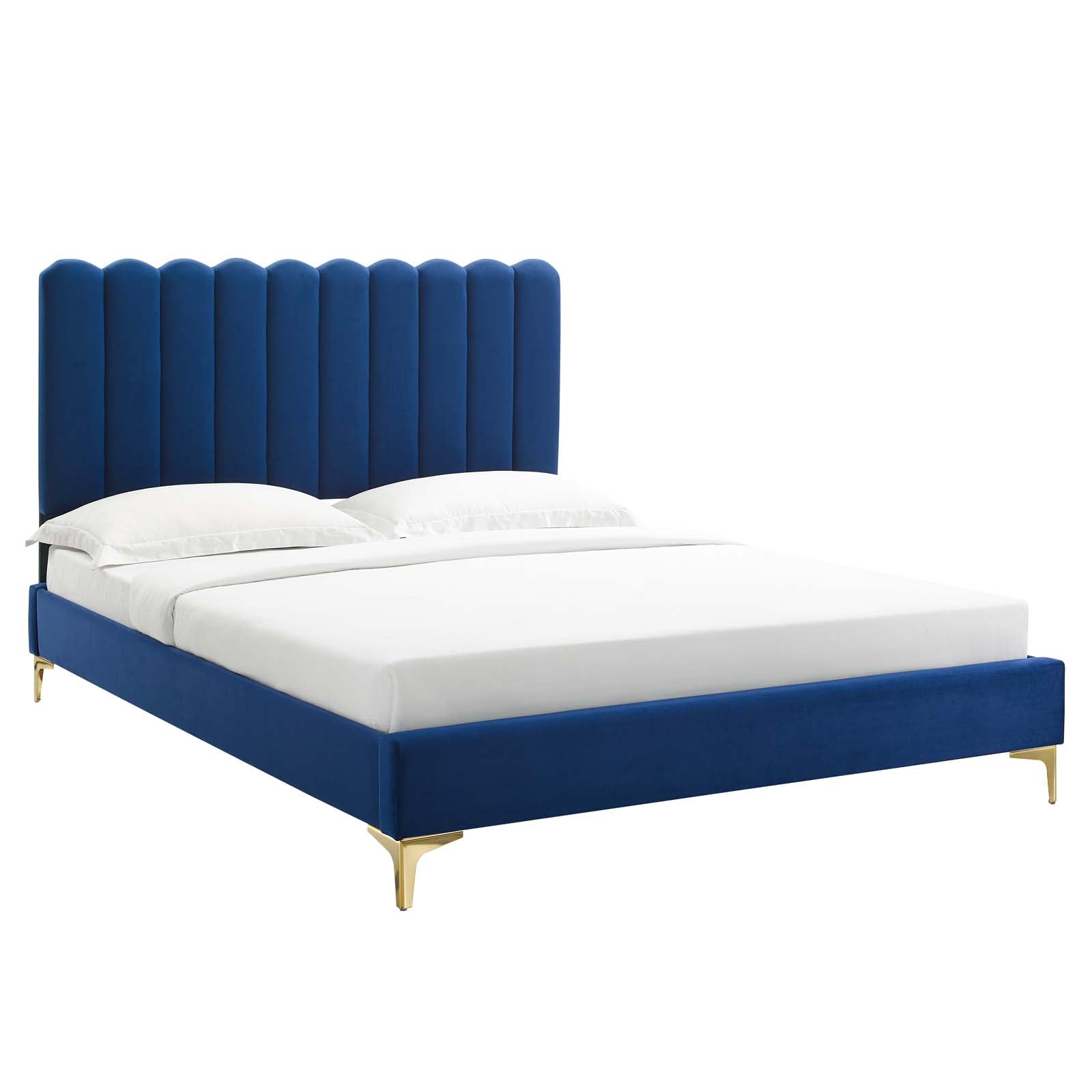 Reagan Queen Performance Velvet Platform Bed By Modway - MOD-6586 | Beds | Modishstore - 5