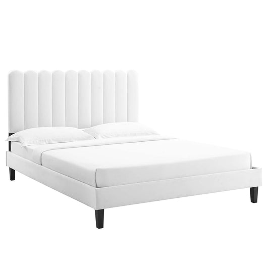 Reagan Queen Performance Velvet Platform Bed By Modway - MOD-6588 | Beds | Modishstore - 7