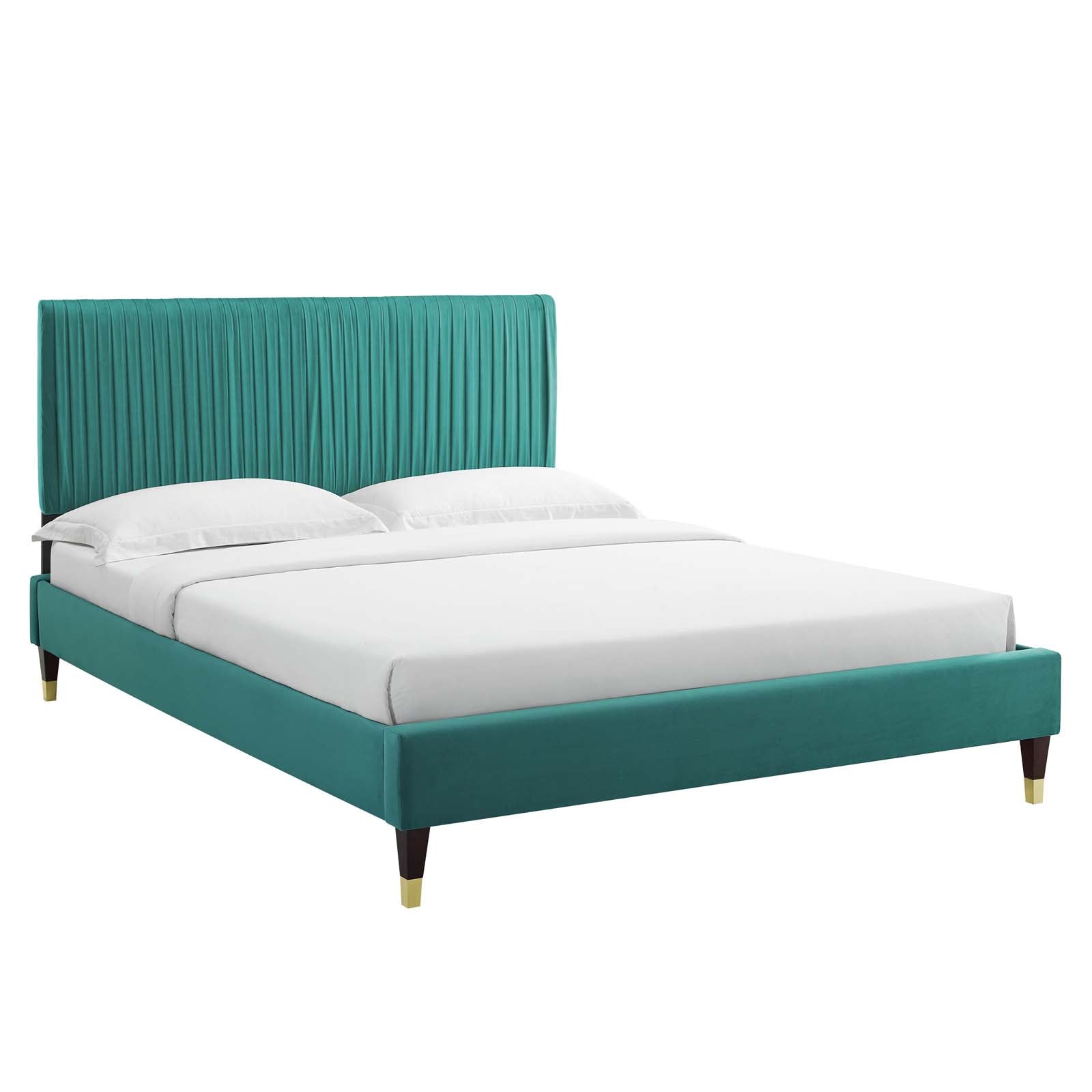 Modway Peyton Performance Velvet Queen Platform Bed | Beds | Modishstore-7
