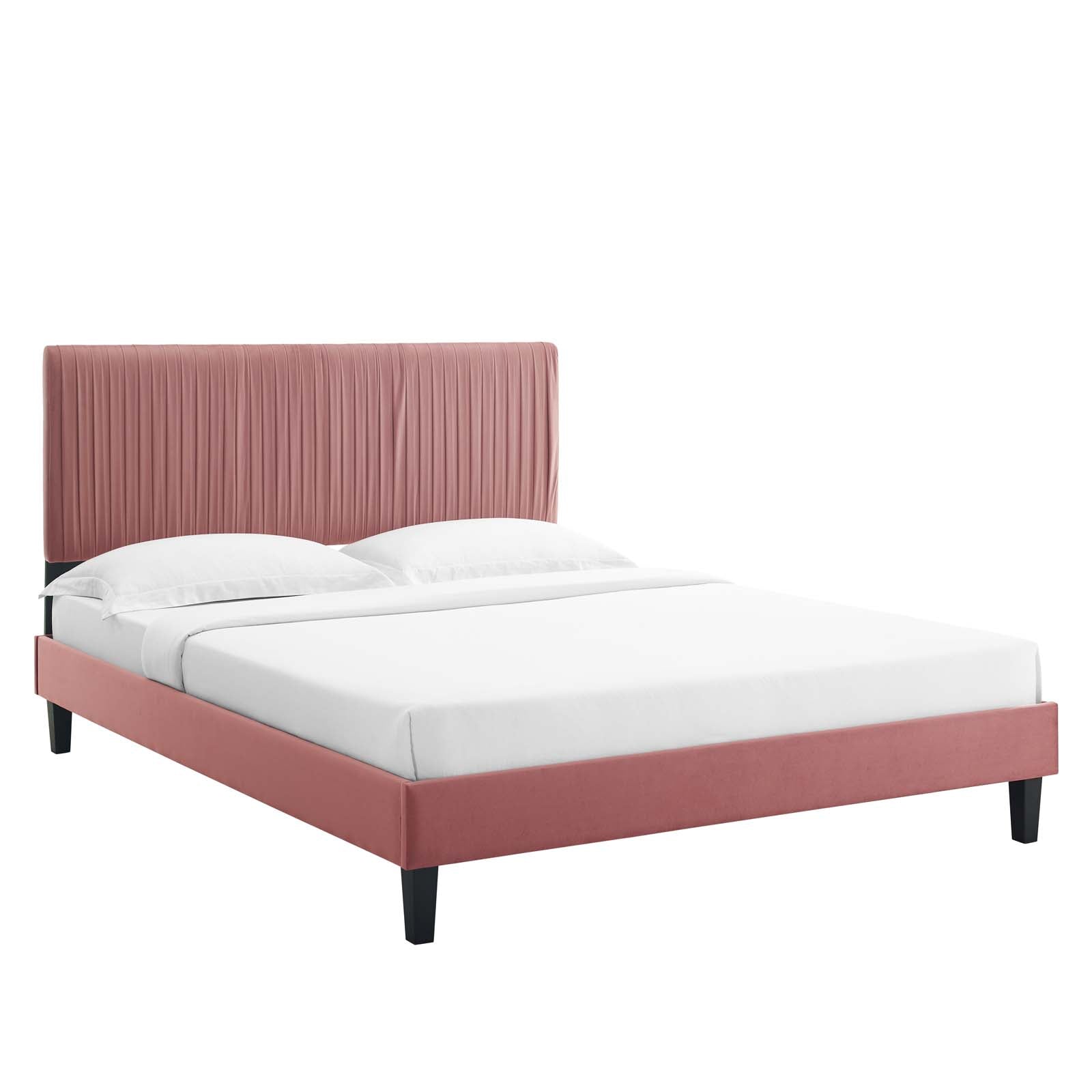 Modway Peyton Performance Velvet Queen Platform Bed | Beds | Modishstore-2