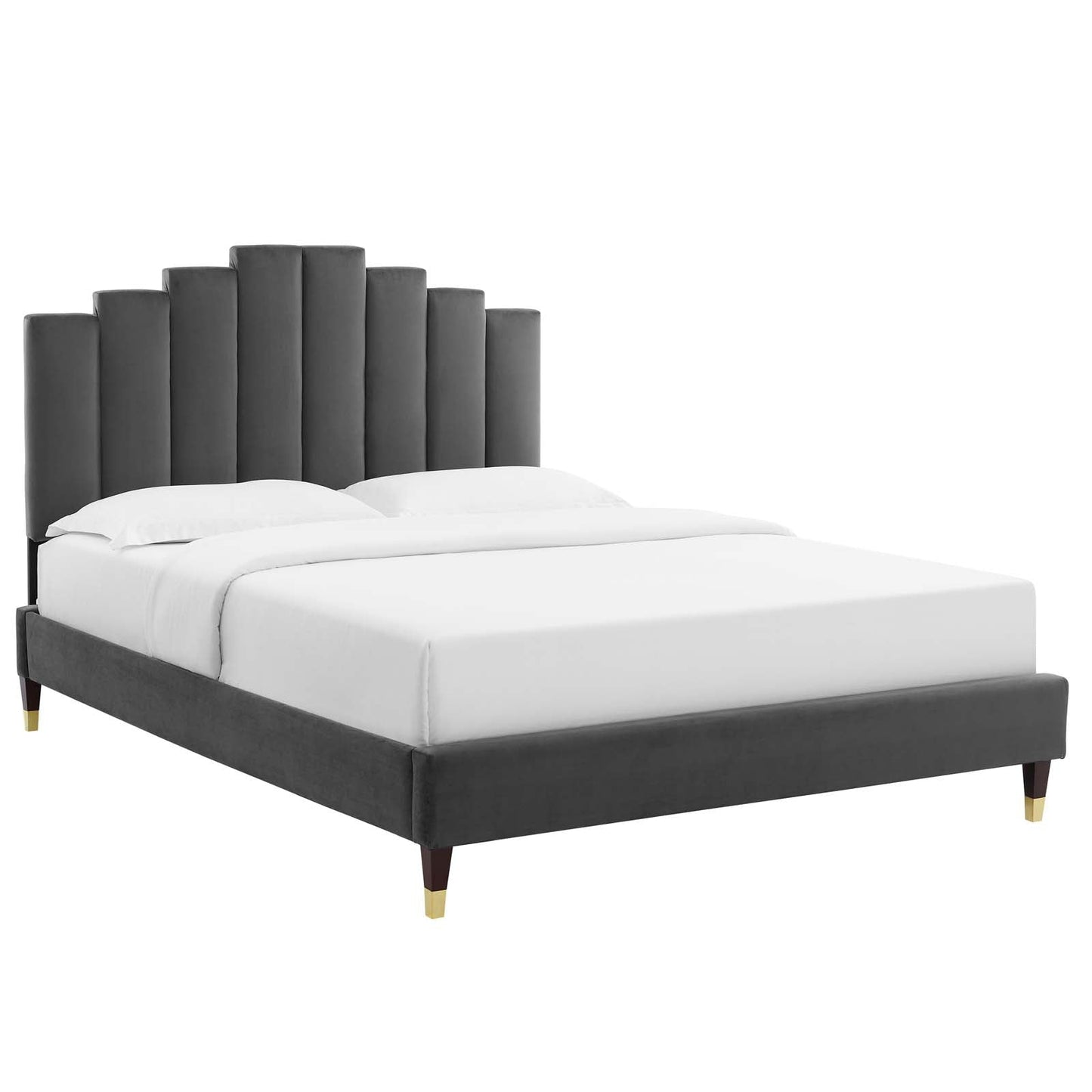 Modway Elise Queen Performance Velvet Platform Bed | Beds