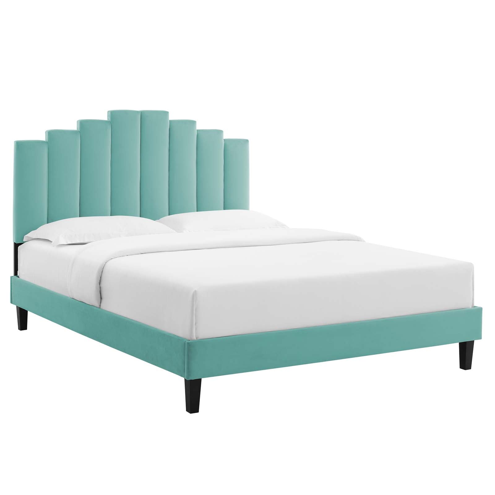 Modway Elise Queen Performance Velvet Platform Bed | Beds | 