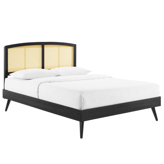 Sierra Cane and Wood King Platform Bed With Splayed Legs By Modway | Beds | Modishstore