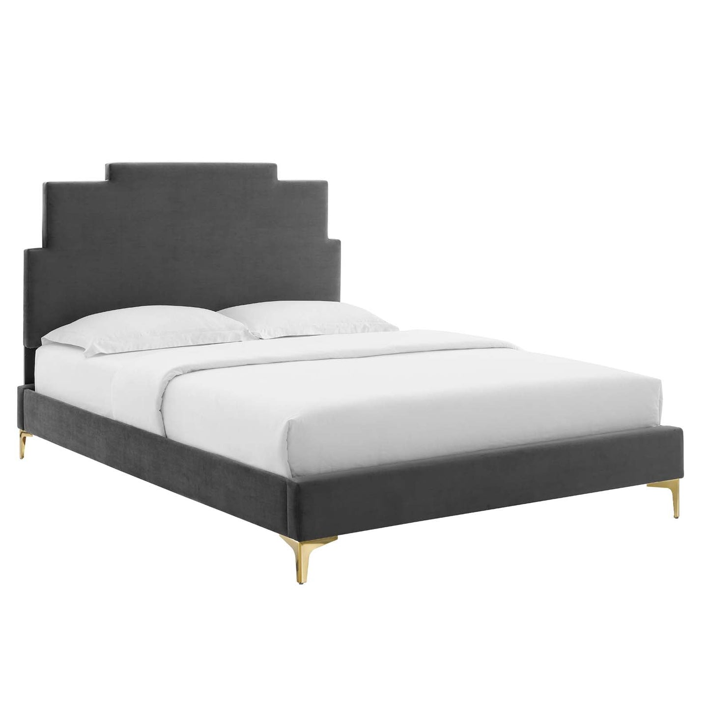 Modway Lindsey Performance Velvet Queen Platform Bed | Beds | Modishstore