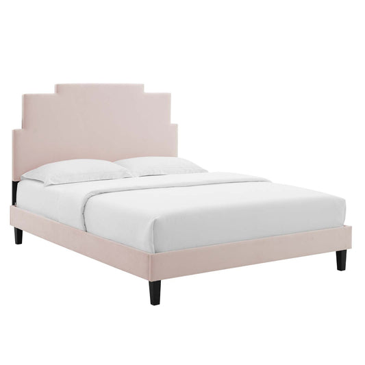 Modway Lindsey Performance Velvet Queen Platform Bed | Beds | Modishstore-6