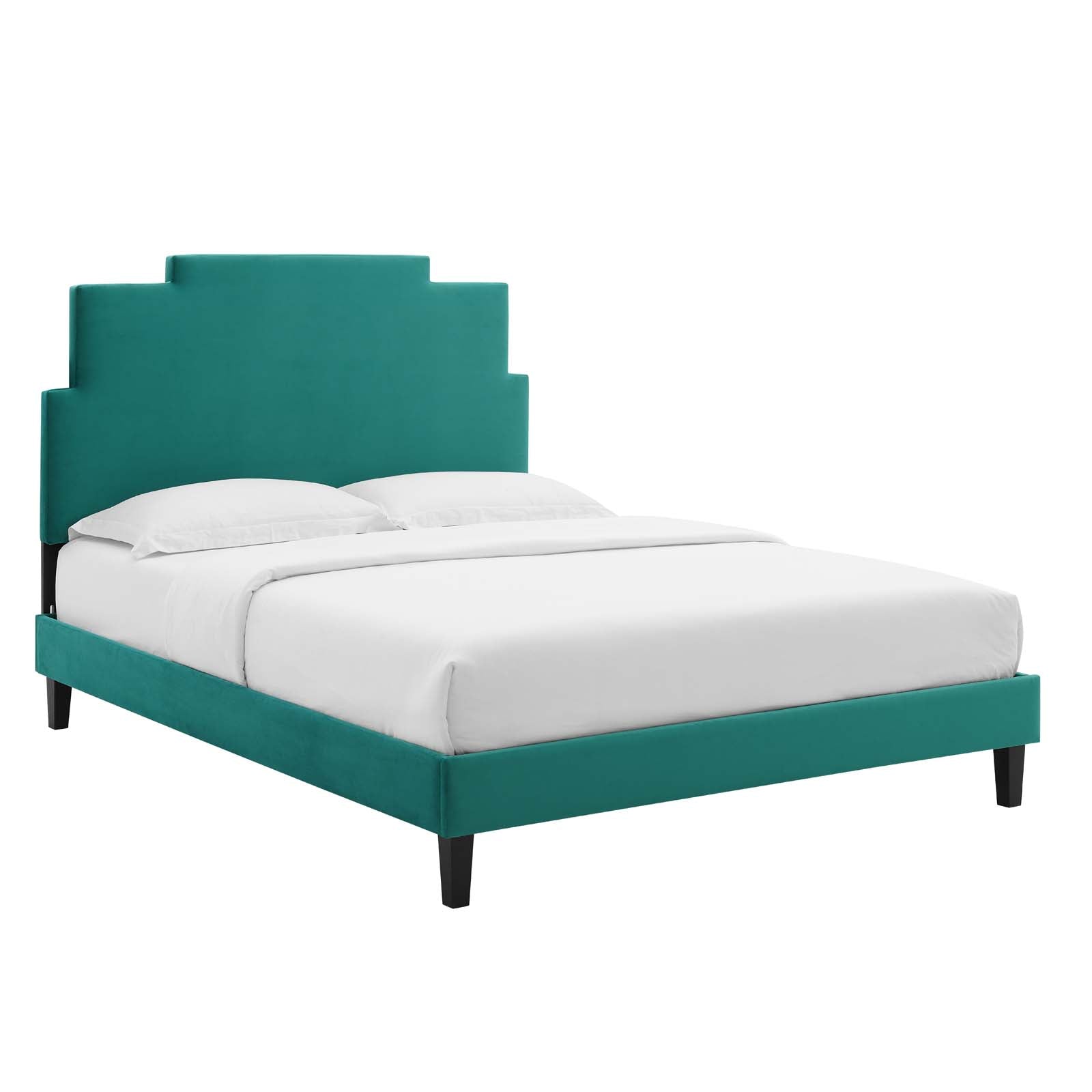 Modway Lindsey Performance Velvet Queen Platform Bed | Beds | Modishstore-7