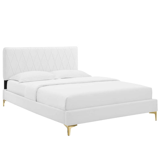 Modway Phillipa Performance Velvet Queen Platform Bed | Beds | Modishstore-8
