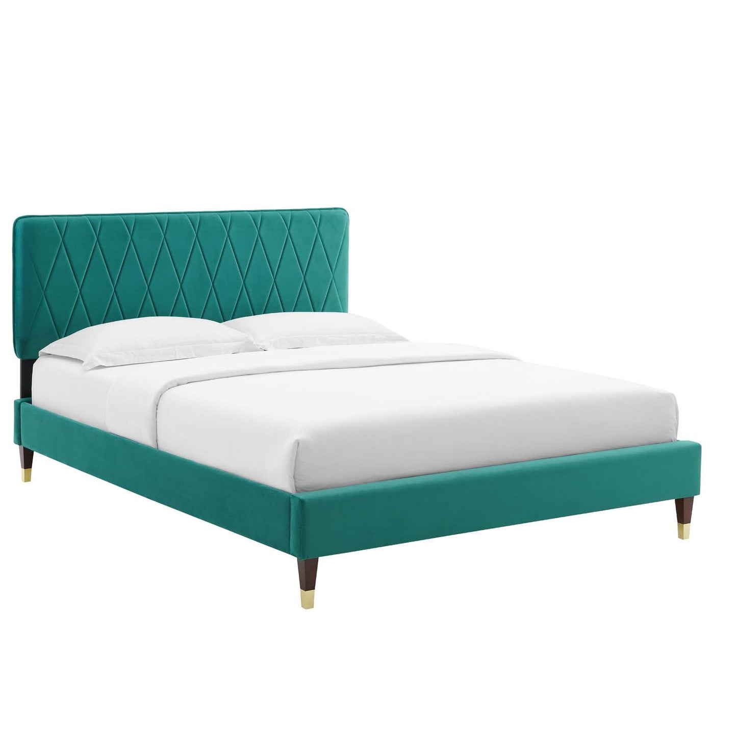 Modway Phillipa Performance Velvet Queen Platform Bed | Beds | Modishstore-7